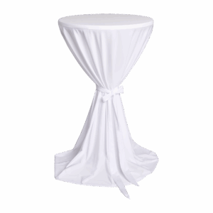 Stehtischhusse mit Schleife - weiß