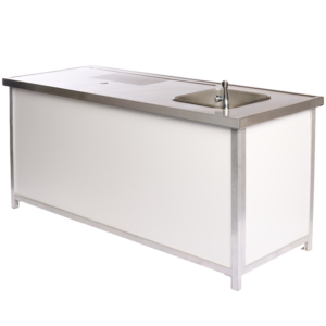 Beistelltheke Neutral mit Spüle 2 m - weiß