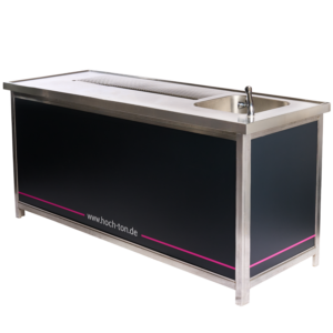 Beistelltheke hochton mit Spüle 2 m - schwarz