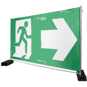 Bauzaunplane Fluchtweg Pfeil - rechts